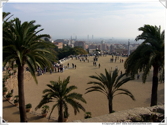 The main plaza of Parc Guell in Barcelona