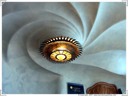 Ceiling in main room of Casa Batllo Barcelona