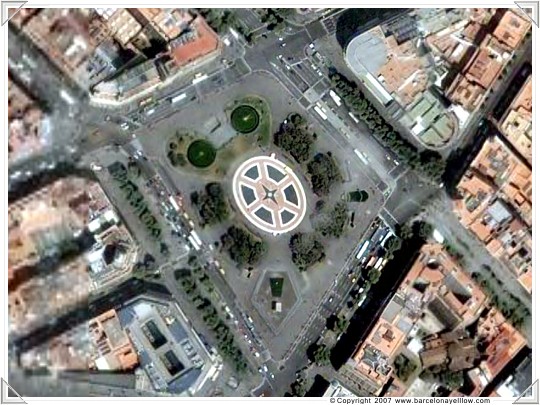 Satellite photos Barcelona Plaza Catalunya