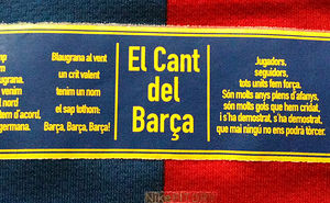 Cant del Barça - FCB anthem hymn words, lyrics and English translation