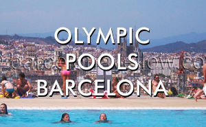 Barcelona Olympic swimming pools on Montjuic hill