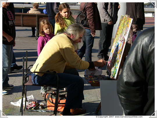 Local artist at Maremagnum art market