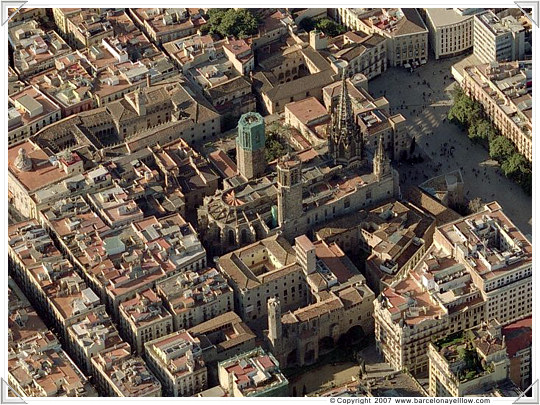 Barcelona Cathedral aerial