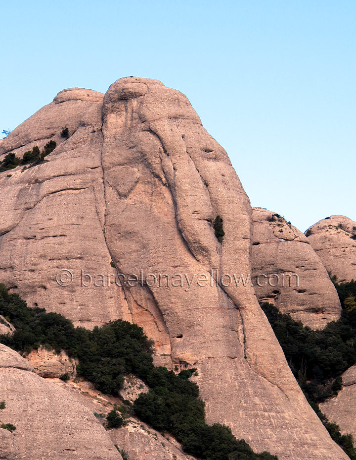Elephant rock Montserrat mountain. The famous rock shaped as Elephant head at Montserrat 