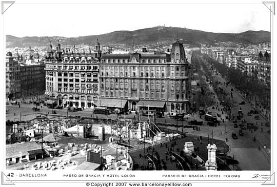 Barcelona old postcards Plaza Catalunya