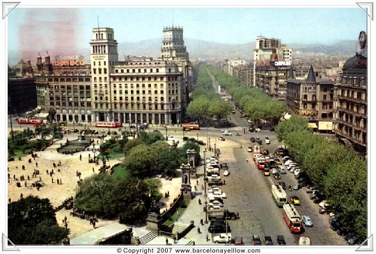 Barcelona old postcards Paseo de Gracia