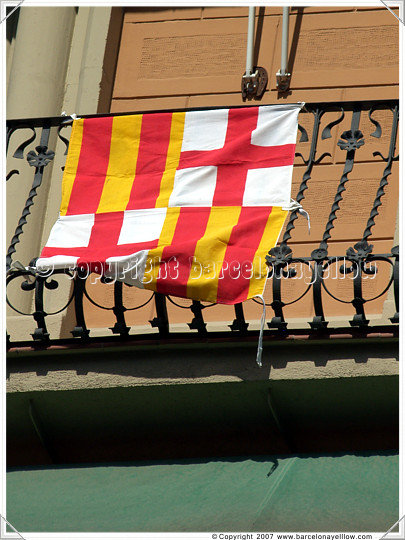 Barcelona Sant Jordi's day - St. George's day flag